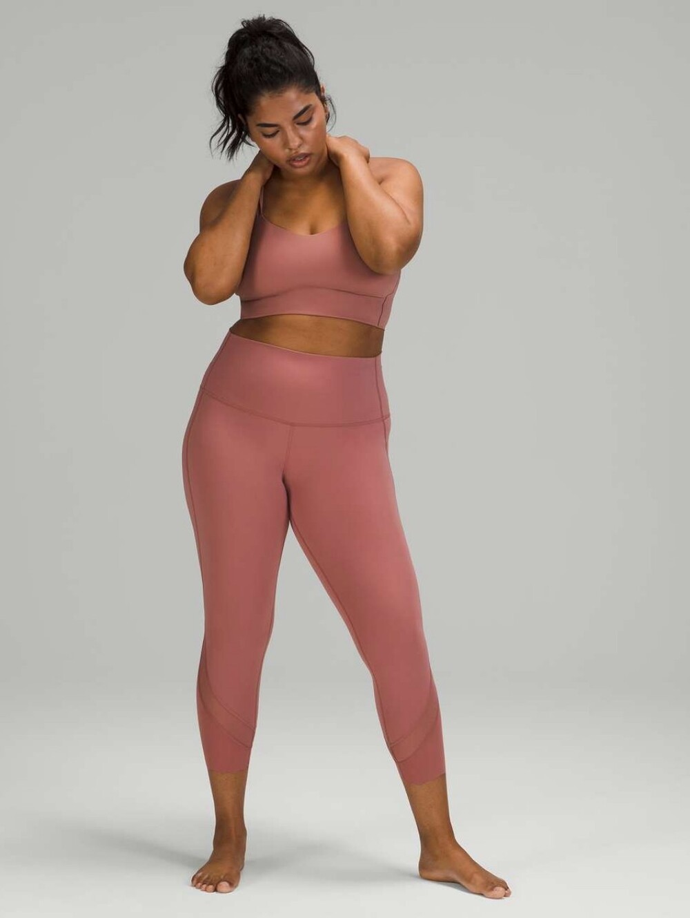 Lululemon Wunder Under High-Rise Crop 23" Scallop Full-On Luxtreme Spiced Chai